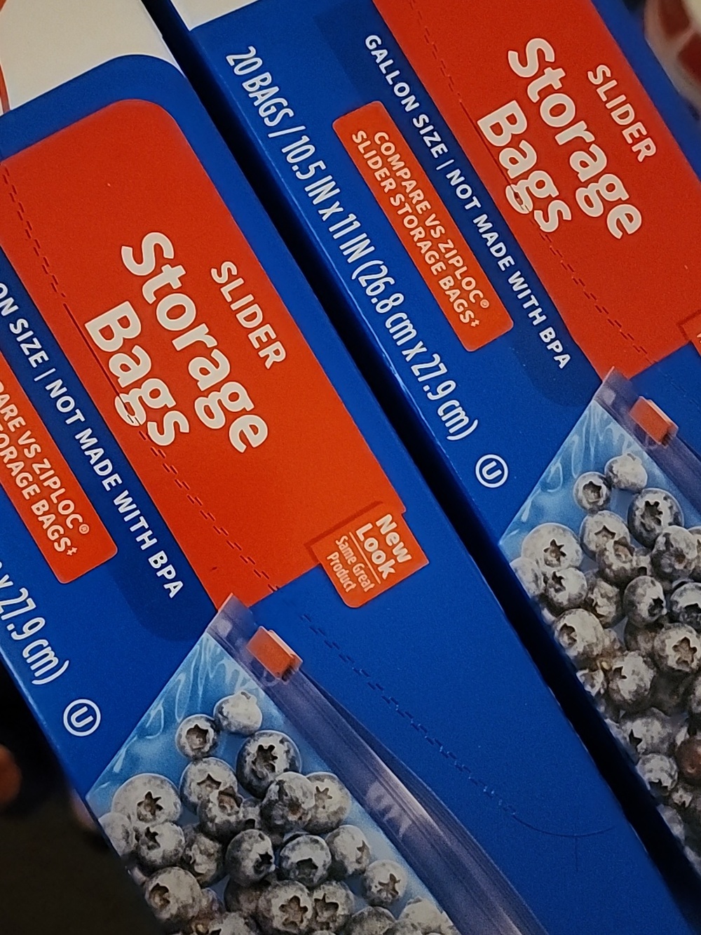 (2 Boxes)Walgreens Freezer Bags Slider Zipper Seal 20 GALLON BAGS